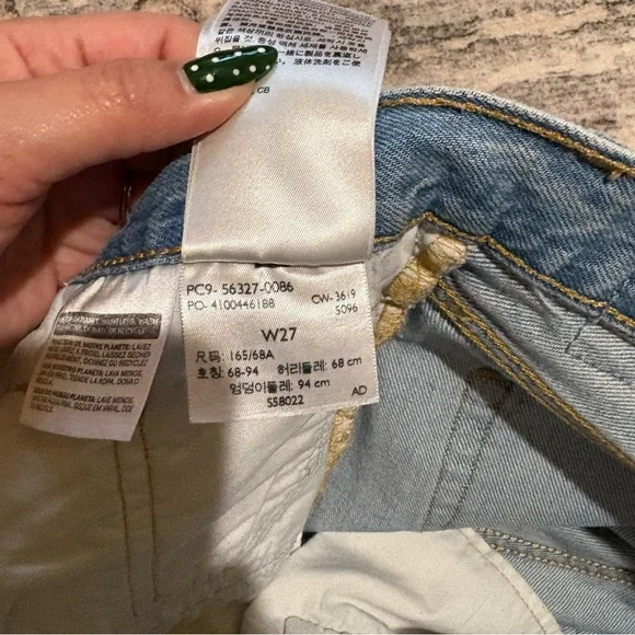 Levis premium festival western 501 cutoff fringe denim shorts size 27 - Picture 8 of 8